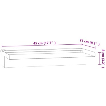 vidaXL Σιντριβάνι Καταρράκτης Πισίνας με RGB LED 45 εκ Ανοξειδ. Ατσάλι