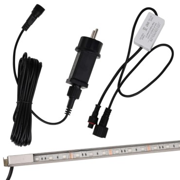 vidaXL Σιντριβάνι Καταρράκτης Πισίνας με RGB LED 60 εκ Ανοξειδ. Ατσάλι