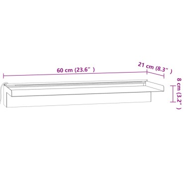 vidaXL Σιντριβάνι Καταρράκτης Πισίνας με RGB LED 60 εκ Ανοξειδ. Ατσάλι