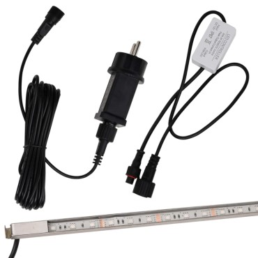 vidaXL Σιντριβάνι Καταρράκτης Πισίνας με RGB LED 108 εκ Ανοξ. Ατσάλι
