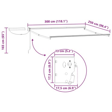 vidaXL Σκελετός τέντας με ηλιακή ενέργεια 3 x 2,5 m Ανθρακί