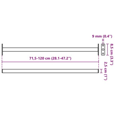 vidaXL Ρυθμιζόμενη Μπάρα Ασφαλείας Παραθύρου 6 pcs Ασημί Ατσάλι