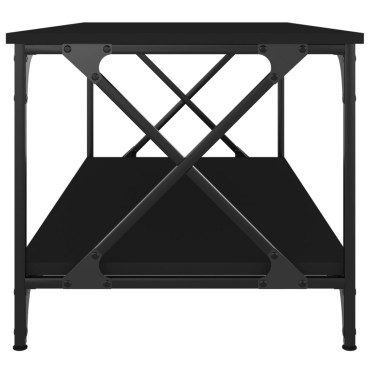vidaXL Τραπεζάκι Σαλονιού Μαύρο 100x50x45cm Επεξ. Ξύλο & Σίδηρος 1 τεμ.