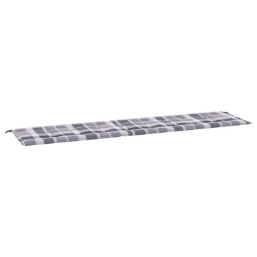 vidaXL Μαξιλάρι για Παγκάκι Κήπου Γκρι Καρό 200x50x3cm Υφασμάτινο