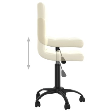 vidaXL Καρέκλα Γραφείου Περιστρεφόμενη Κρεμ Βελούδινη 40x47x(76-87,5)cm 1 τεμ.