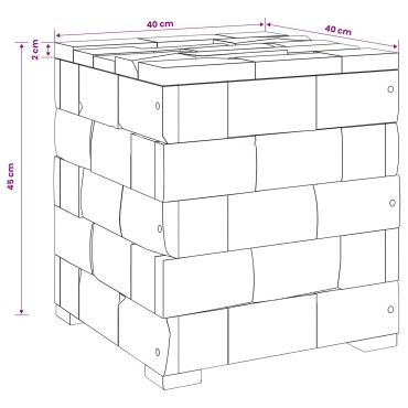 vidaXL Σκαμπό Αποθήκευσης Καφέ 40x40x45cm Στερεό Ξύλο Τίκ 1 τεμ.