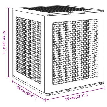 vidaXL Κουτί αποθήκευσης Λευκό 55x53x57cm Πολυπροπυλένιο