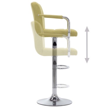 vidaXL Καρέκλα Μπαρ Πράσινη Υφασμάτινη 53x52x(92-112)cm 1 τεμ.