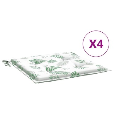 vidaXL Μαξιλάρια Καρέκλας 4 τεμ. Σχέδιο Φύλλων 50x50x4cm Υφασμάτινα