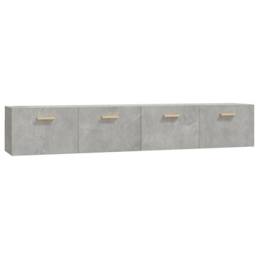 vidaXL Ντουλάπια Τοίχου 2 τεμ. Γκρι Σκυρ. 100x36,5x35cm Επεξ. Ξύλο