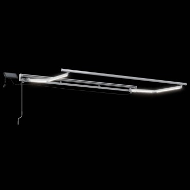 vidaXL Χειροκίνητο πλαίσιο τέντας με LED Γκρι και Λευκό 3,5 x 2 m