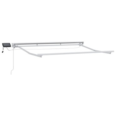 vidaXL Χειροκίνητο πλαίσιο τέντας με LED Γκρι και Λευκό 3,5 x 2,5 μ