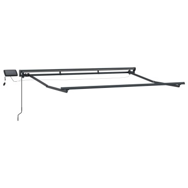 vidaXL Χειροκίνητο πλαίσιο τέντας με LED Γκρι και Λευκό 3,5 x 2 m