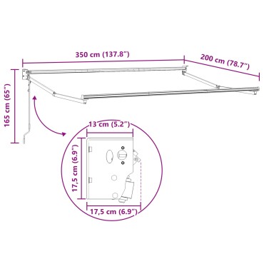vidaXL Electric Awning Frame 3,5 x 2 m Λευκό