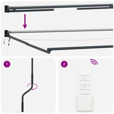 vidaXL Electric Awning Frame 3,5 x 2 m Ανθρακί