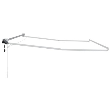 vidaXL Manual Awning Frame with Solar LED 4 x 2 m Λευκό