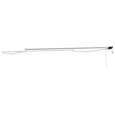 vidaXL Manual Awning Frame with Solar LED 4 x 2 m Λευκό