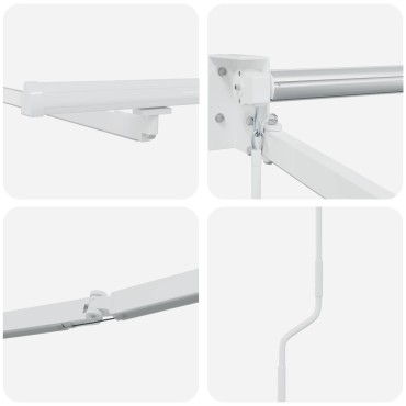 vidaXL Manual Awning Frame with Solar LED 4 x 2 m Λευκό