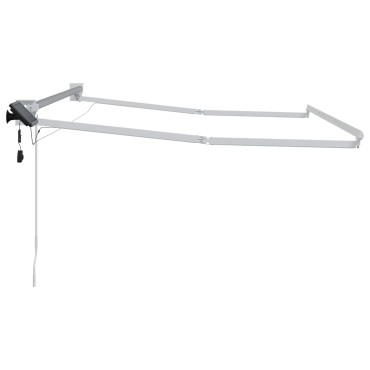 vidaXL Manual Awning Frame with Solar LED 3 x 2,5 m Λευκό