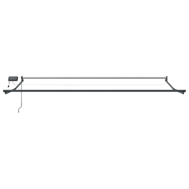 vidaXL Manual Awning Frame with Solar LED 4 x 2 m Ανθρακί