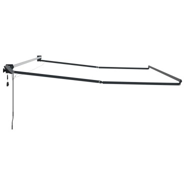 vidaXL Manual Awning Frame with Solar LED 4 x 2 m Ανθρακί