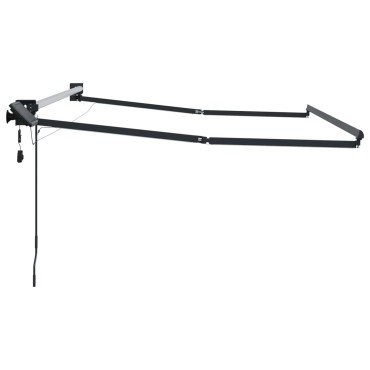 vidaXL Manual Awning Frame with Solar LED 3 x 2,5 m Ανθρακί