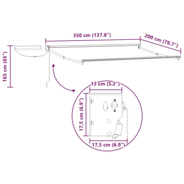 vidaXL Σκελετός τέντας με ηλιακή ενέργεια 3,5 x 2 m Ανθρακί