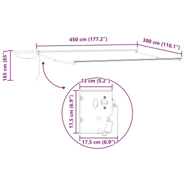 vidaXL Σκελετός τέντας με ηλιακή ενέργεια 4,5 x 3 m Ανθρακί