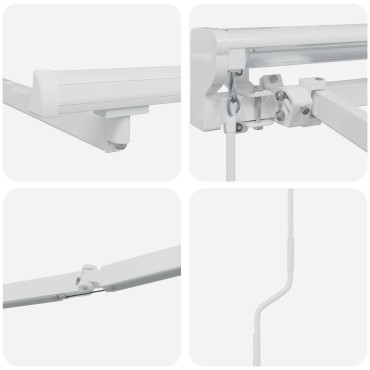 vidaXL Manual Awning Frame with Solar LED 3,5 x 2,5 m Λευκό