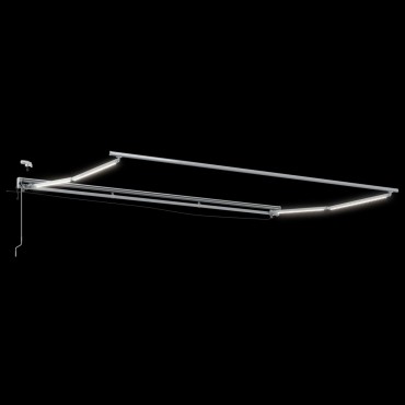 vidaXL Ηλεκτρικό πλαίσιο τέντας με LED Λευκός 4,5 x 3 μ Αλουμίνιο