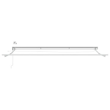vidaXL Ηλεκτρικό πλαίσιο τέντας με LED Λευκός 4,5 x 3,5 μ Αλουμίνιο