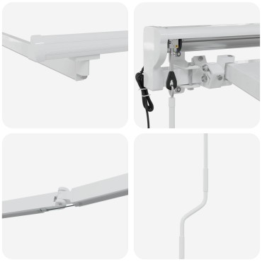 vidaXL Ηλεκτρικό πλαίσιο τέντας με LED Λευκός 4,5 x 3,5 μ Αλουμίνιο
