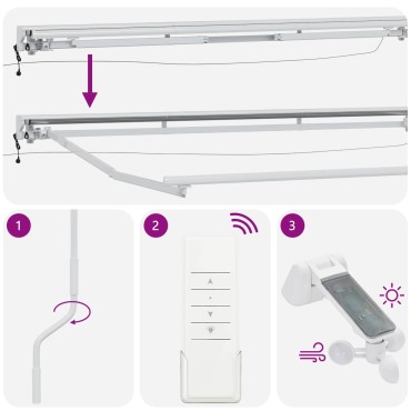 vidaXL Ηλεκτρικό πλαίσιο τέντας με LED Λευκός 4,5 x 3,5 μ Αλουμίνιο