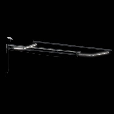vidaXL Ηλεκτρικό πλαίσιο τέντας με LED Ανθρακί 3,5 x 2 m Αλουμίνιο