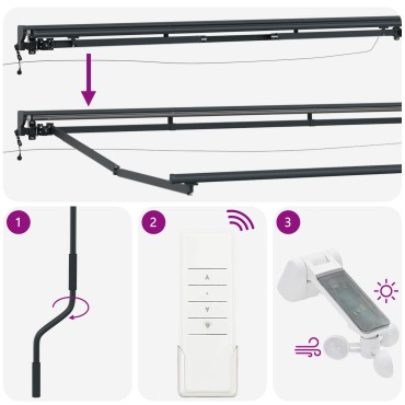 vidaXL Ηλεκτρικό πλαίσιο τέντας με LED Ανθρακί 4,5 x 3,5 μ Αλουμίνιο