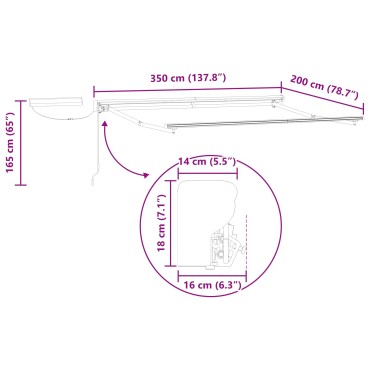 vidaXL Solar Electric Awning Frame 3.5 x 2 m Λευκό