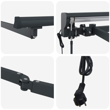 vidaXL Solar Electric Awning Frame 5 x 3 m Ανθρακί