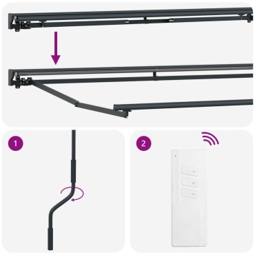 vidaXL Solar Electric Awning Frame 5 x 3,5 m Ανθρακί