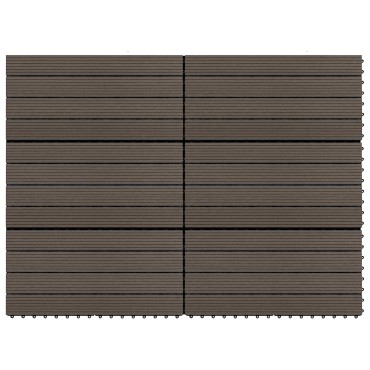 vidaXL Πλάκα Κατασκευής 6 τμχ. Σκούρο Καφέ 60 x 30 cm WPC