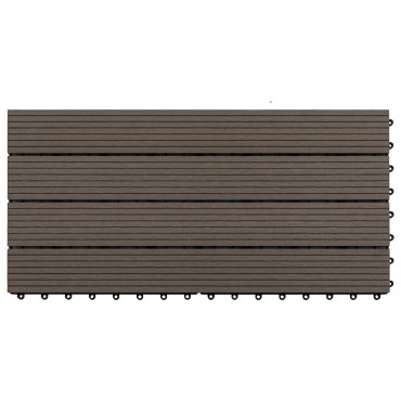 vidaXL Πλάκα Κατασκευής 6 τμχ. Σκούρο Καφέ 60 x 30 cm WPC