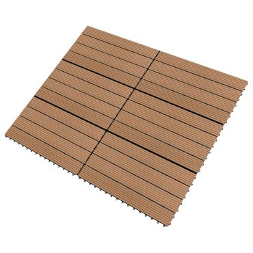 vidaXL Πλάκα Κατασκευής 6 τμχ. Καφέ 60 x 30 cm WPC