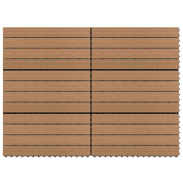 vidaXL Πλάκα Κατασκευής 6 τμχ. Καφέ 60 x 30 cm WPC