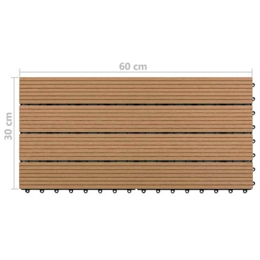 vidaXL Πλάκα Κατασκευής 6 τμχ. Καφέ 60 x 30 cm WPC