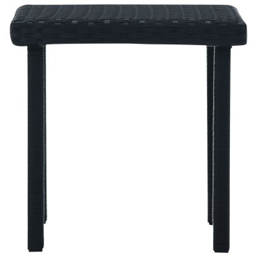 vidaXL Τραπέζι Κήπου Μαύρο 40x40x40cm από Συνθετικό Ρατάν 1 τεμ.