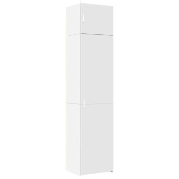 vidaXL Ντουλάπι Αποθήκευσης Στενό Λευκό 50x42,5x225cm Επεξεργ. Ξύλο 1 τεμ.