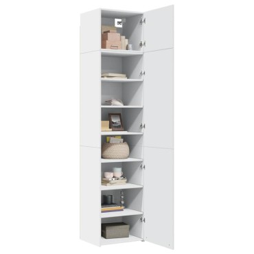 vidaXL Ντουλάπι Αποθήκευσης Στενό Λευκό 50x42,5x225cm Επεξεργ. Ξύλο 1 τεμ.