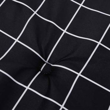 vidaXL Μαξιλάρια Καρέκλας 2 τεμ. Μαύρο Καρό 40x40x3cm Υφασμάτινα