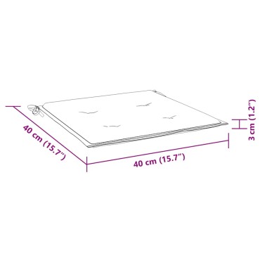 vidaXL Μαξιλάρια Καρέκλας 2 τεμ. Μαύρο Καρό 40x40x3cm Υφασμάτινα