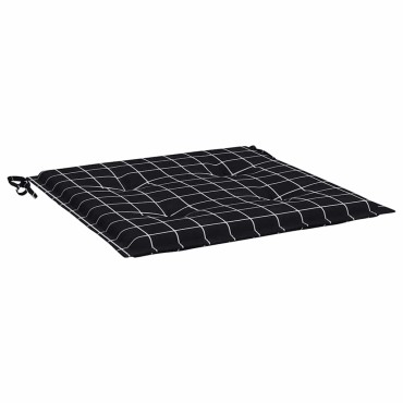 vidaXL Μαξιλάρια Καρέκλας 6 τεμ. Μαύρο Καρό 40x40x3cm Υφασμάτινα