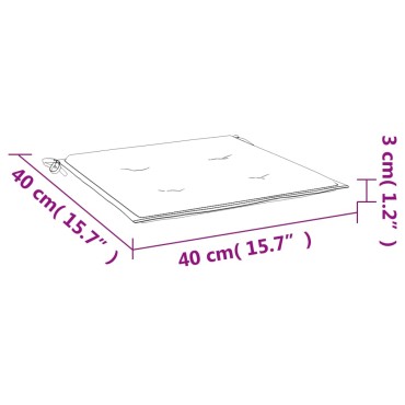 vidaXL Μαξιλάρια Καρέκλας 6 τεμ. Σχέδιο Φύλλων 40x40x3cm Υφασμάτινα